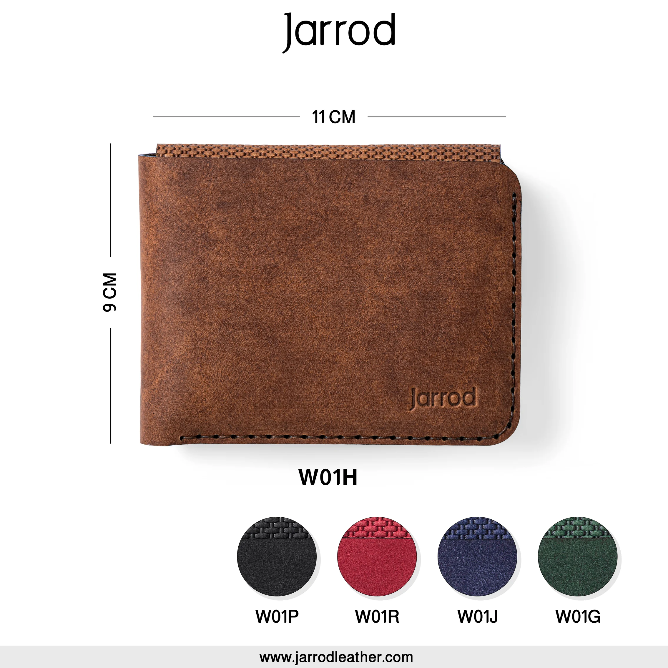 W01 wallet dimensions: 11 cm by 9 cm